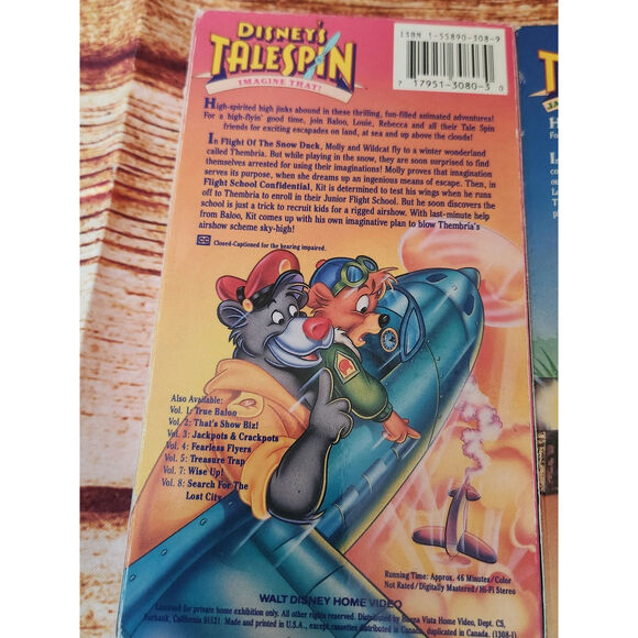 Talespin Vintage VHS Video Tapes Volume 3 & 6 - Picture 3 of 9
